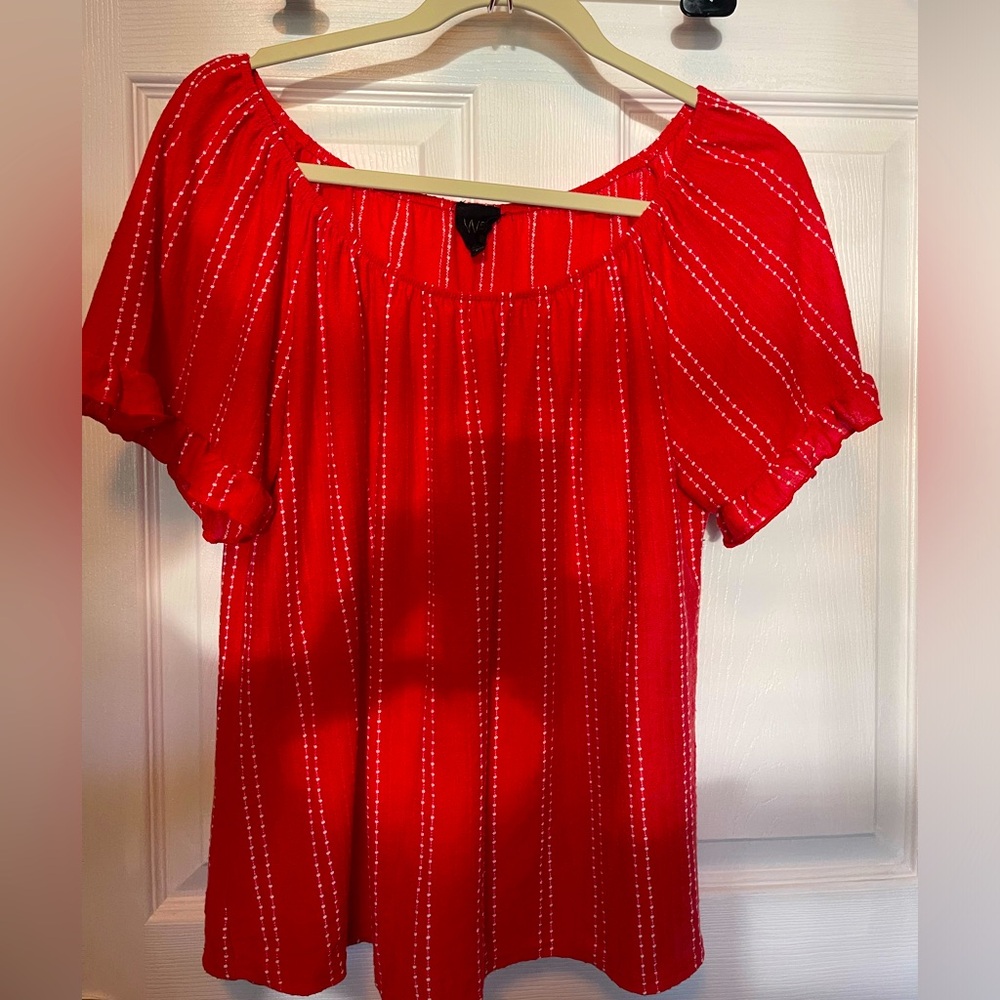 Cute red sheer top